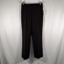 Tahari Dress Pants Women's 2P Petite Brown Button Zip Arthur's Levine Mid Rise