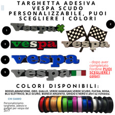 Targhetta vespa anteriore scudo personalizzabile +colori Custom front badge