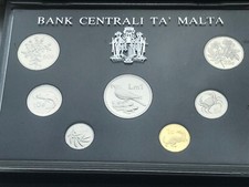 MALTA ROYAL MINT PROOF COIN SET 1986 IN BLUE FOLDER RARE