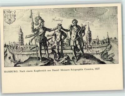 11049731 - 2000 Hamburg after a copperplate engraving from Daniel Meisner's Sciographia