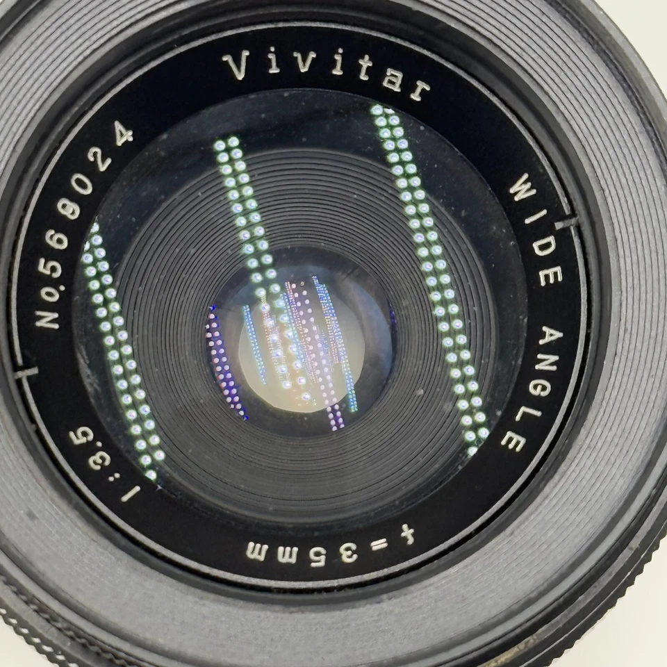 Cámara Vivitar gran angular f= 35 mm 1 3,5 lente vintage Mamiya Sekor Foto 3 de 4
