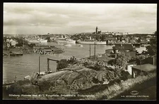 Real Photo Postcard RPPC Gothenburg Sweden Ships Harbor Goteborg 