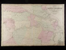 1863 CIVIL WAR MAP OF RICHMOND VIRGINIA JOHNSON'S  ATLAS, w/ C.O.A.,ORIGINAL VGC