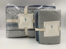 Pottery Barn Kids Dustin Dino Twin Quilt W/ 1 Euro Quilted Sham Blue A128