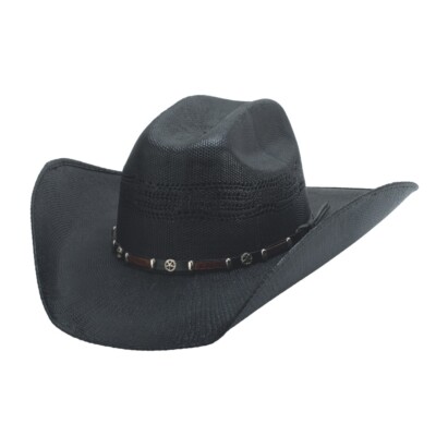 Strohhut Westernhut Cowboyhut Cattleman schwarz Country Western
