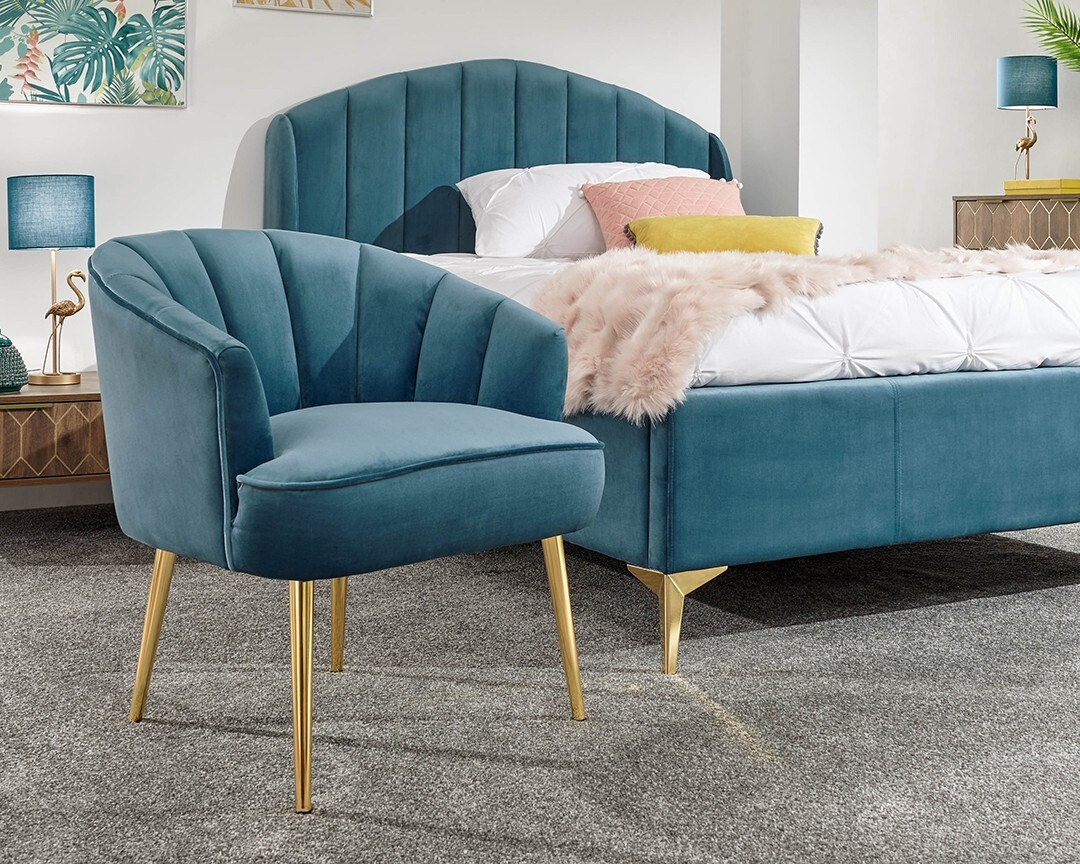 PettineTeal Fabric Accent Chair - LOCAL DELIVERY ONLY