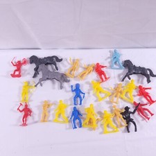 Vintage Plastic Horses Western Indians Cowboys Solider Lot Toys Small