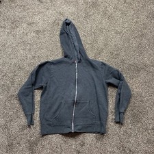 hanes youth kids unisex small full zip long sleeve hooded gray sweatshirt