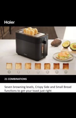Haier Toaster, I-Master Serie 5, 2 Scheiben mit extra großen Schlitzen, 7... 