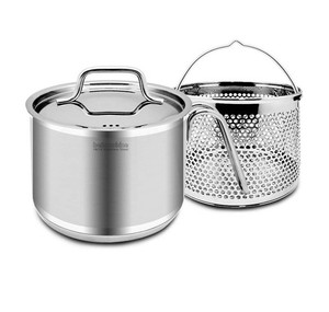 Bella Cuisine Milk Pan with Lid 18\/10 Stainless Steel Cookware Pasta Pot Steamer  eBay