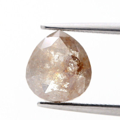 Big natural diamond 2.01tcw brown pear rosecut to make engagement jewelry