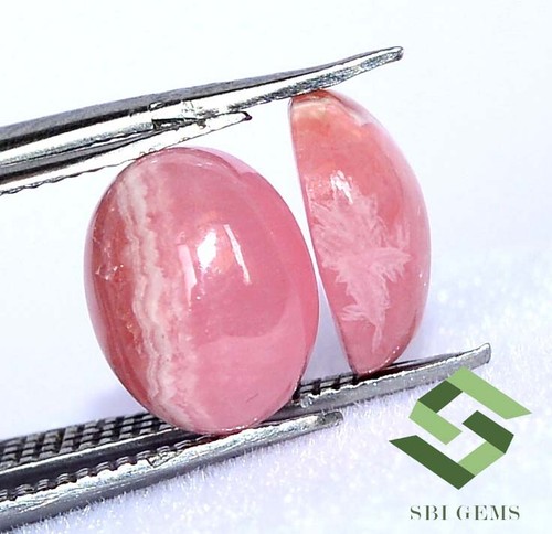 9x7 mm Natural Rhodochrosite Oval Cabochon Pair 4.75 CTS Untreated Loose Gems - Picture 3 of 6