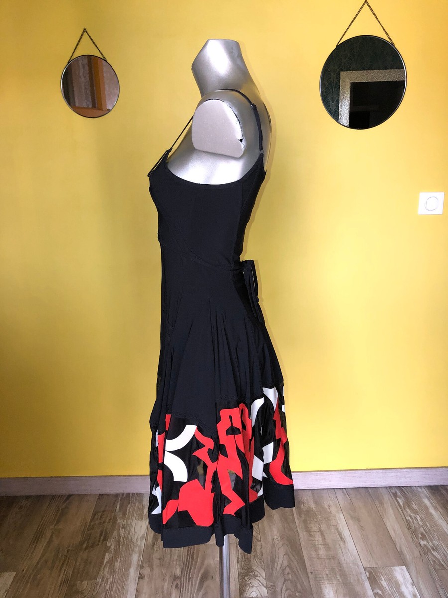 Robe Patineuse Noire Marithé & François Girbaud - Taille 36 (S) - Motif Géométrique - Neuve Sans Étiquette