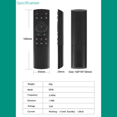 Telecomando Controllo Aria Remoto Telecomando Vocale Wireless Per Nvidia Shield, PC, Smart TV - Modello G20S Guardian Bell
