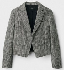 NWT Rag  Bone Blazer Sz 10 Elle Tweed Black/ White Houndstooth MSRP 595