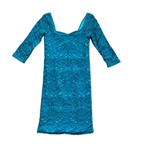 Free People Intimately Bodycon Lace Dress NWT Sz M/L Teal "Deep Ocean" 173K - Picture 3 of 8