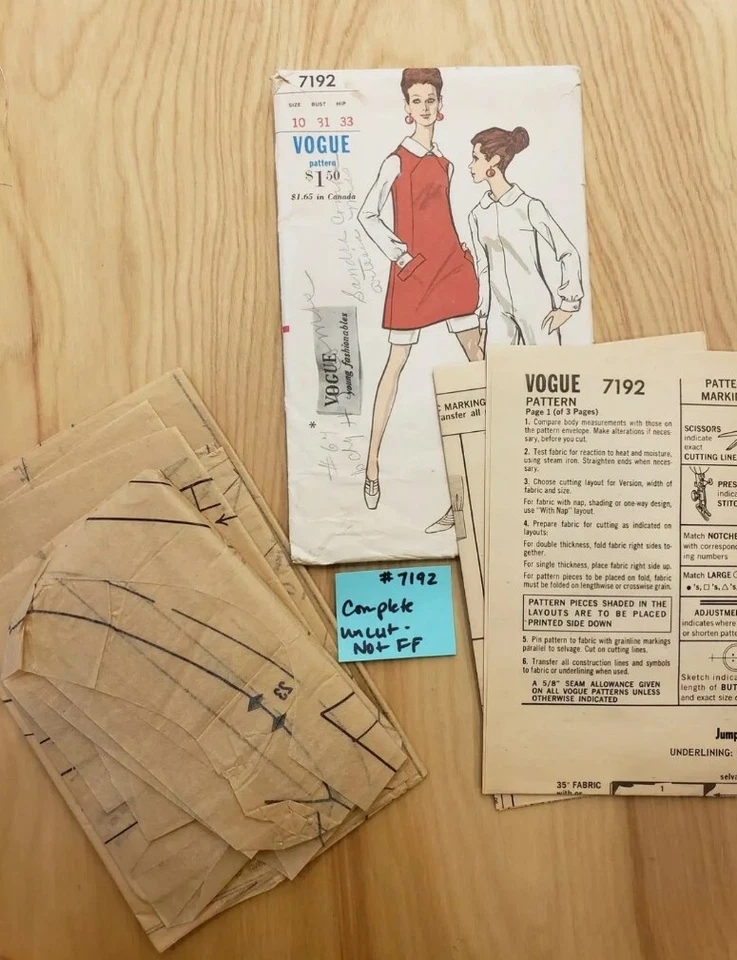 Vogue 7192 Vintage Romper Or Jumper Dress Sz 10 Young fashionables - Image 4 of 4