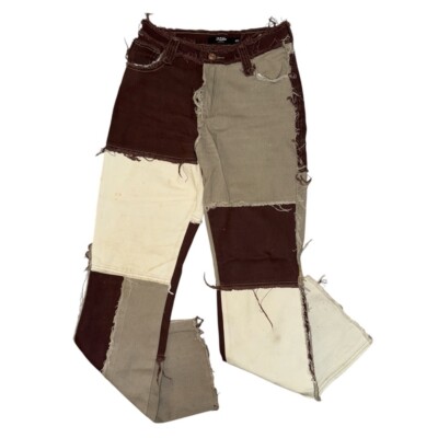 Jaded London distressed brown tan neutral flare jeans women s size 25