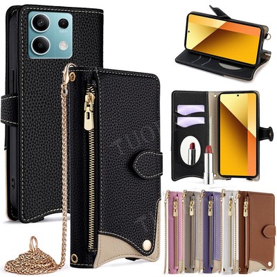 Zipper Leather For Xiaomi Redmi Note 12 11 Pro 11 13T 12T Wallet Case Flip Cover