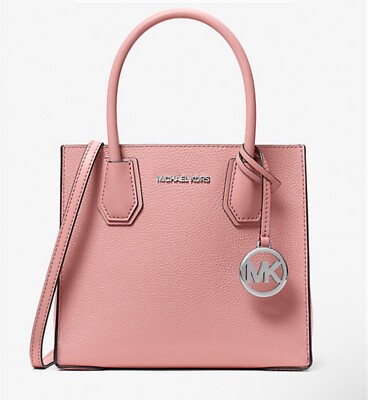 MICHAEL KORS Mercer Medium Pebbled Leather Crossbody Bag Primrose