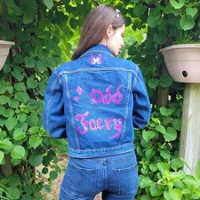 Odd Faery Vintage 90's Painted Denim Jacket by Blue Asphalt