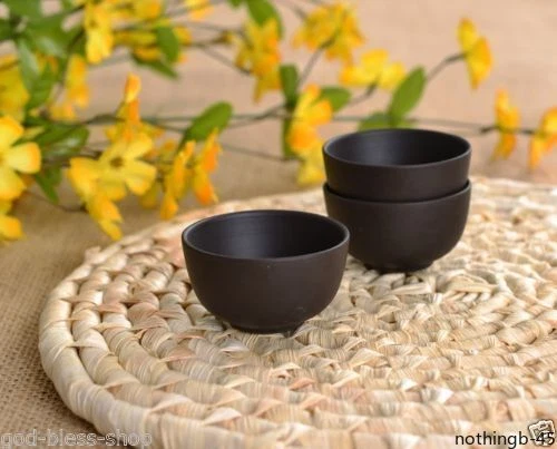 10pcs Chinese Yixing Pure Zisha Stoneware Tea Set Tea Cup Black Marked Teacup