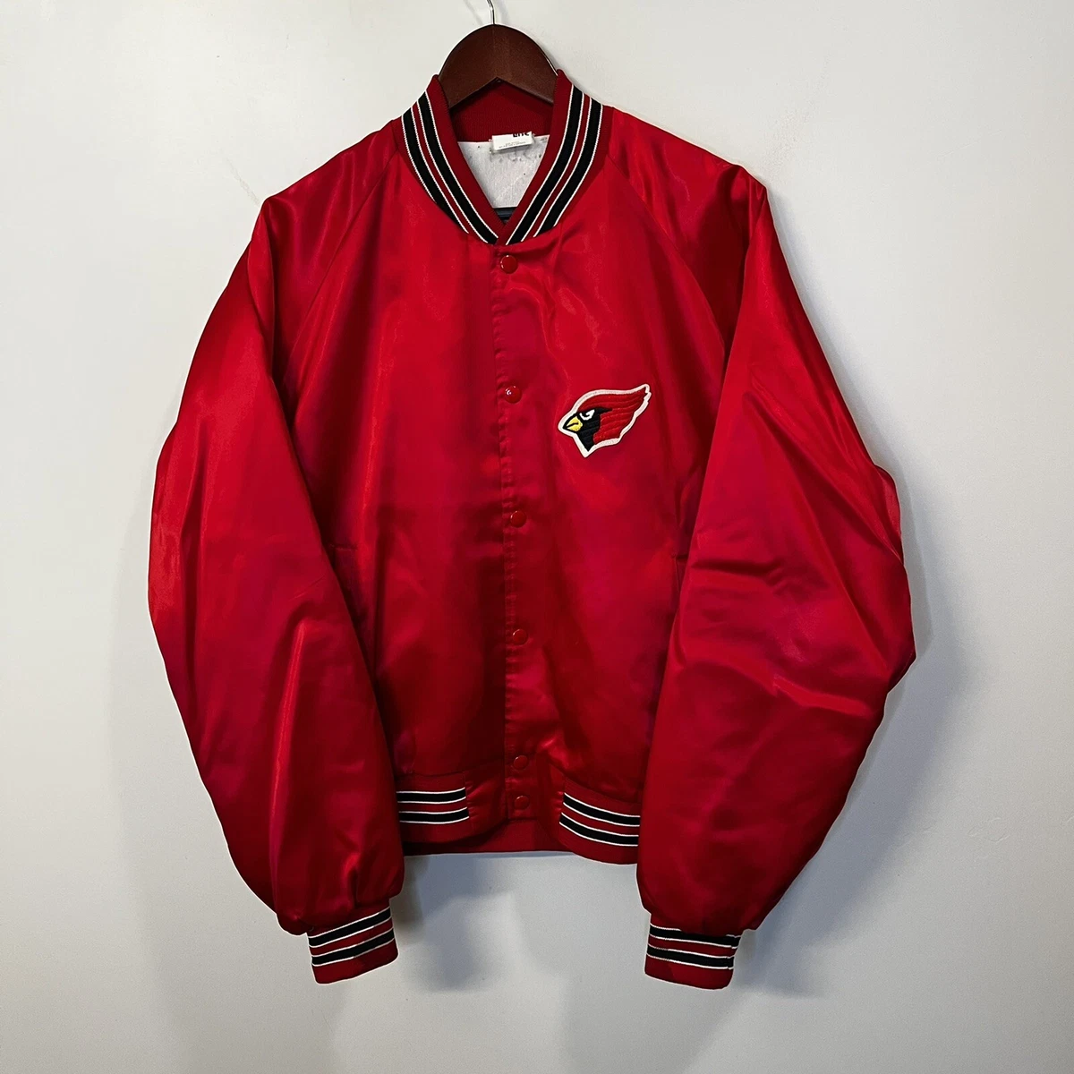 Vintage 80s 90s Chalk Line NFL Arizona Cardinals Satin Bomber Jacket USA XL