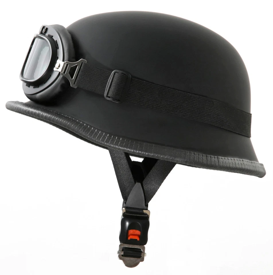 ATO MOTO Wehrmacht Helm mit Brille Größe: M 57-58cm Motorradhelm Kradmelder Stahlhelm