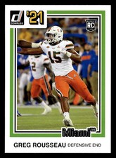 Greg Rousseau 2021 Panini Chronicles Draft Picks #26 Bills DONRUSS ROOKIE