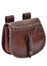 Kleine G&uuml;rteltasche braun, aus Leder Mittelalter Tasche Wikingertasche G&uuml;rtel