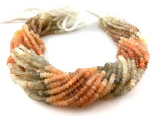 1 nić Naturalny kamień księżycowy Rondelle fasetowane koraliki 4-4,5 mm 12 cali