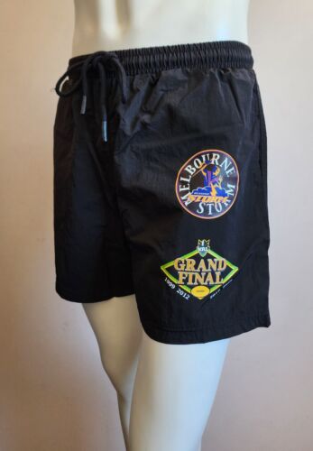 Mitchell & Ness Melbourne Storm NRL Mens Black Badge Nylon Shorts Size M New - Picture 2 of 7
