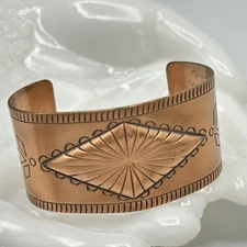 Vtg Copper Native American Southwestern Cuff Bracelet WMCO Wheeler Mfg Co