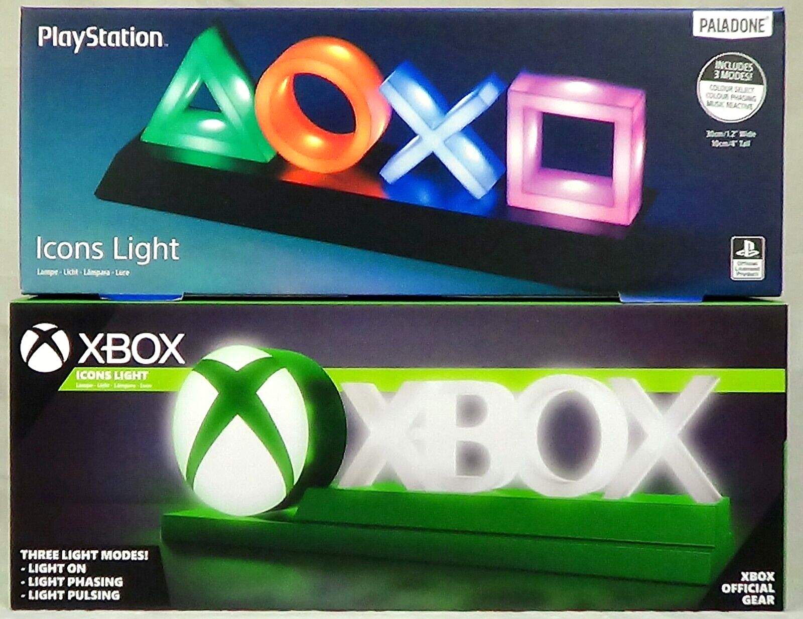 Xbox AND Playstation Icons Light 3 Modes Music Reactive Paladone Gaming Gamers