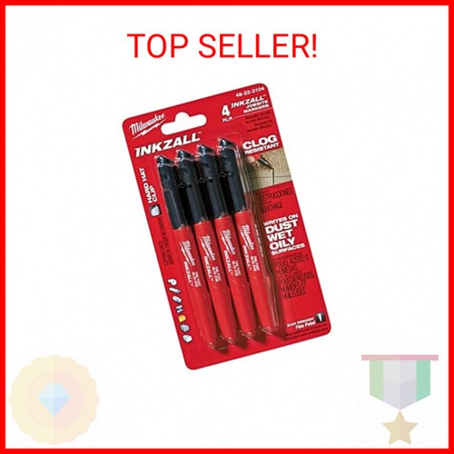 Milwaukee 48-22-3104 Inkzall Punktmarker, fein, schwarz, 4er-Pack - Bild 1 von 2