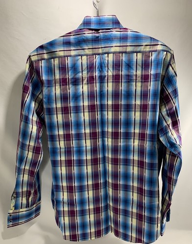 Robert Graham Shirt 2XL Long Sleeve Classic Fit Men's PURPLE BLUE PLAID - Picture 3 of 15
