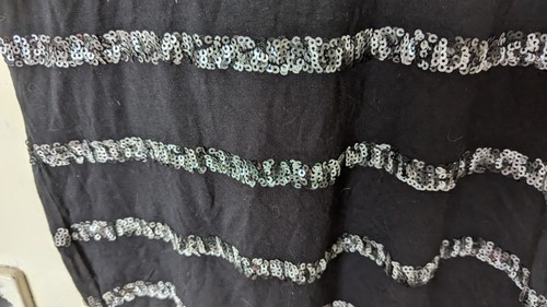 Damen glitzerndes Monsoon Kleid 10 glitzernd schwarz Pailletten Netz gefüttert Größe 10 Etuikleid - Bild 7 von 16