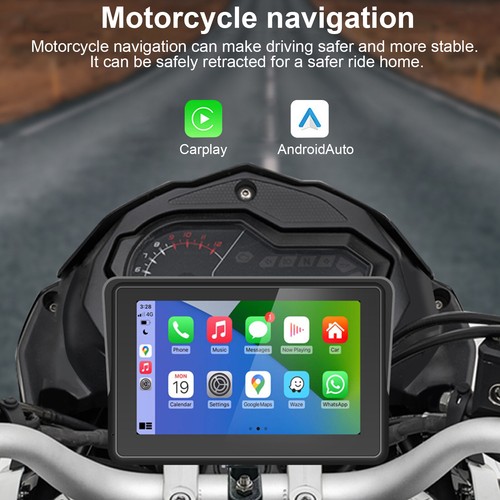 5 inch Touch Motorcycle Navigator External Wireless CarPlay Android Auto 5G&WiFi