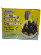 Two-Tone 360-Degree Rotating Desktop Organizer 6-Inch Wide x 6-Inch Deep x 4....