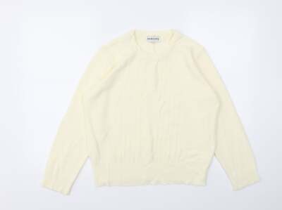 Ann McCartney Damen Pullover Elfenbein Rundhals Acrylmischung Größe L
