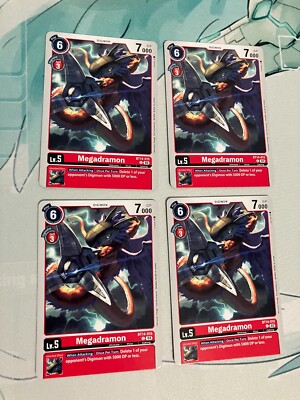 4x Megadramon BT14-015 C (Playset) Digimon CCG | Blast Ace Near Mint