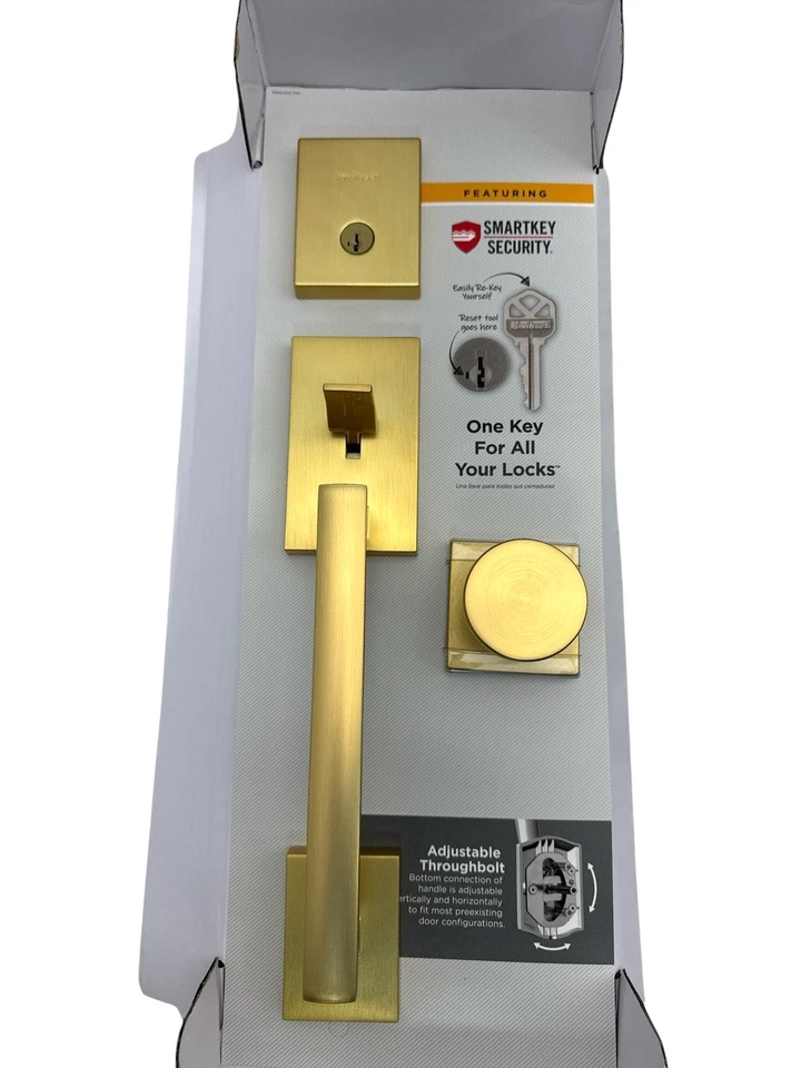 Cerradura de manija de puerta de entrada Kwikset San Clemente con perilla de puerta Pismo 98180-053 (OB) Foto 3 de 4