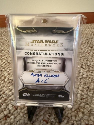 2020 Topps Star Wars Masterwork Sketch Of Fett By Antni Ellison - Picture 2 of 2