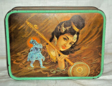 Vintage Sweet And Toffee Blechdose Litho Box Druckmotiv Mirabai Bombay 1960