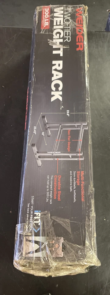 Weider WDBRK20 24" soporte de pesas de dos niveles - negro Foto 3 de 3