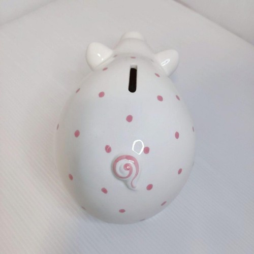 Tiffany & Co. Piggy Bank Ceramic White/Pink Unused mint polka dot pattern JP - Picture 11 of 20