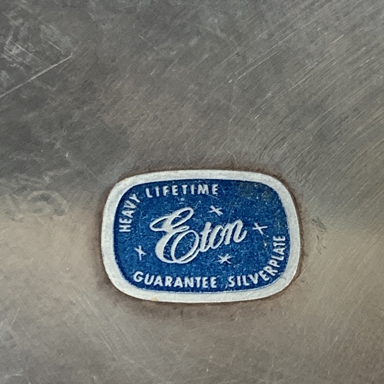 Vintage Eton Silver Plate Round Serving Tray Circa 1950’s 11.75” Dia X