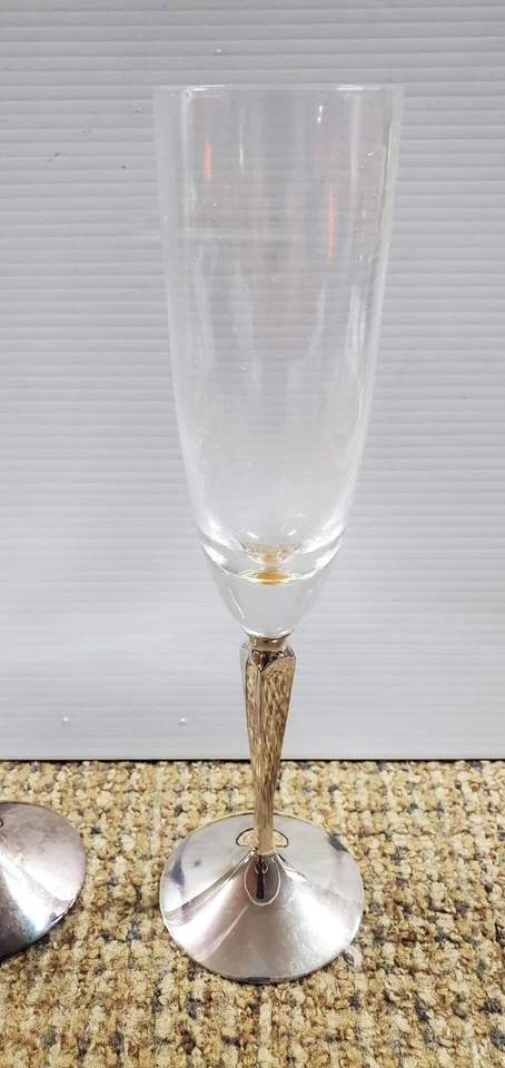 MACY'S Charter Club Toasting Flutes - Silverplate S#00A98BR623 (FC43-T-G951) - Изображение 4 из 4