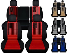 Front Rear Seat Covers Fits 2007 to 2018 Jeep Wrangler JK 4 Door American Flag