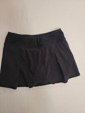 Lucy Athletic Tennis Skirt Skort Sz Small Pockets Drawstring Black Womens